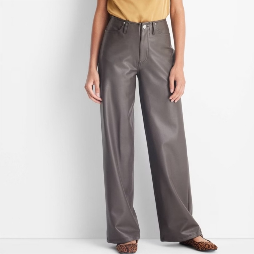 Size 20 faux leather dark gray pants!